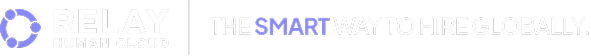 Relay Human Cloud logo with the slogan 'The smart way to hire globally'.